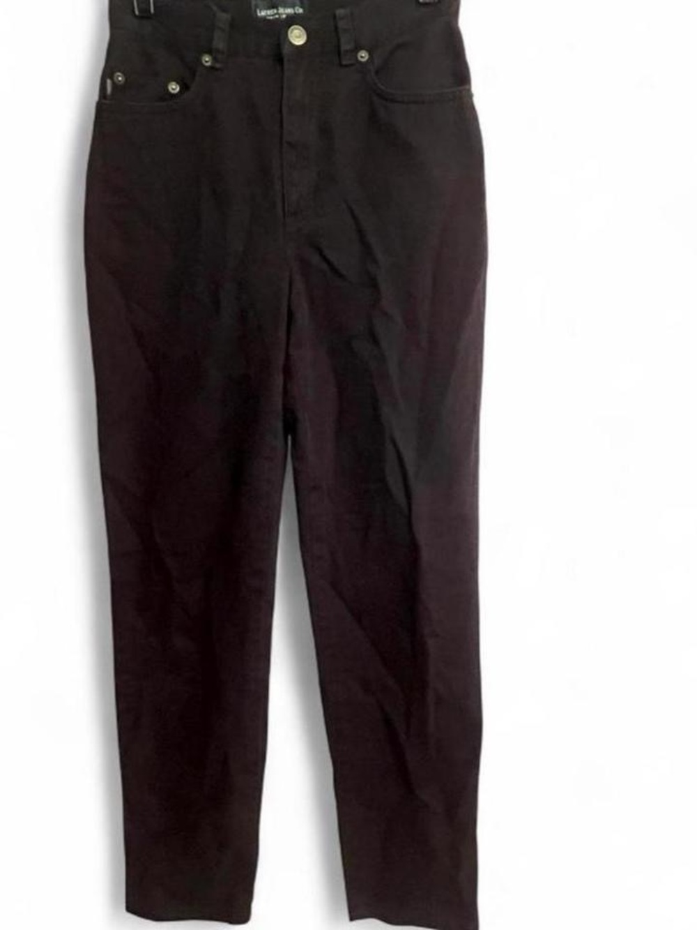 Vintage Lauren Jeans Co Ralph Lauren 2P High Rise Tapered Mom Pants Black 24